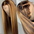 Preplucked Human Hair Lace Front Wig Highlight Straight 180% 13X6 Lace Frontal Wigs Curly Lace Frontal Wigs Swiss Lace